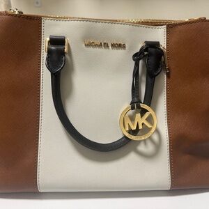 Michael Kors Tan and Cream Tote Bag